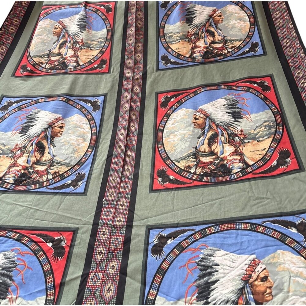 Native Spirit Fabric Native Chief Bald Eagle By the Yard 44" x 36" Cotton